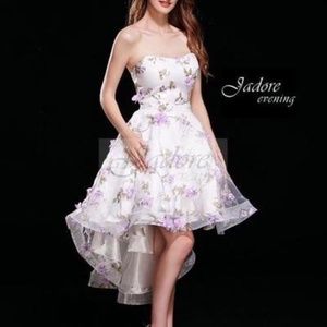 Jadore 12005 Strapless Dress in Ivory Lilac